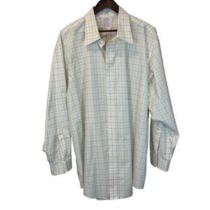 Brooks Brothers Madison Fit Non-Iron Supima Cotton Shirt Pastel plaid sz 18.5/36